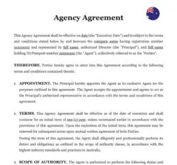Agency agreement Australia