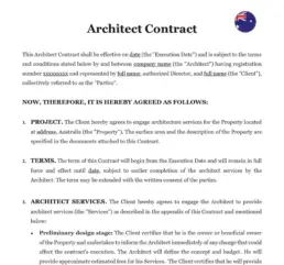Architect contract Australia