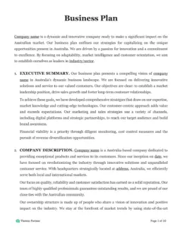 Business plan Australia 1