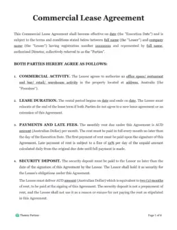 Commercial lease agreement Australia 1