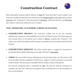 Construction contract Australia