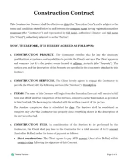 Construction contract Australia 1