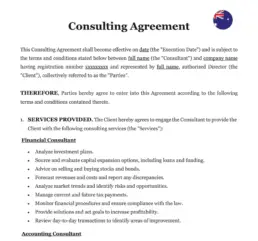 Consulting agreement Australia