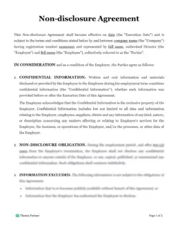 Employee confidentiality agreement Australia 1