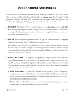 Employment agreement Australia 1