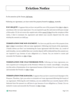 Eviction notice letter Australia 1