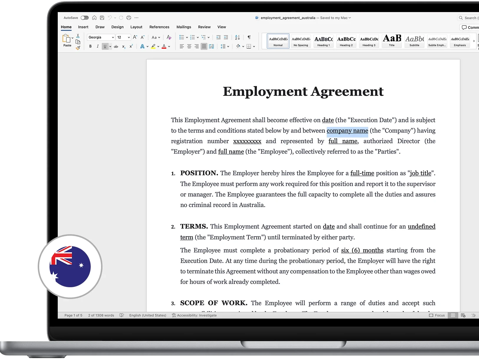 HR documents Australia