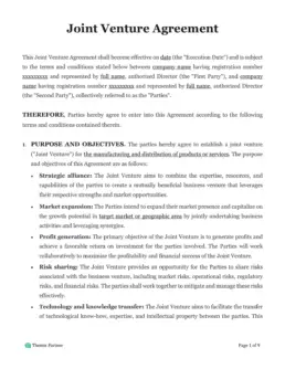 Joint venture agreement Australia 1