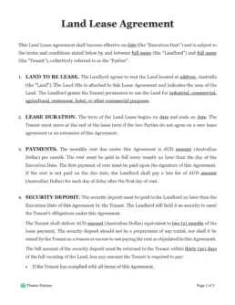 Land lease agreement Australia 1