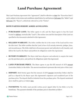 Land purchase agreement 1