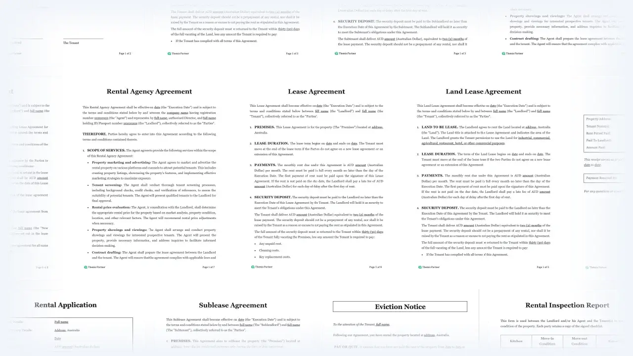 Landlord document templates