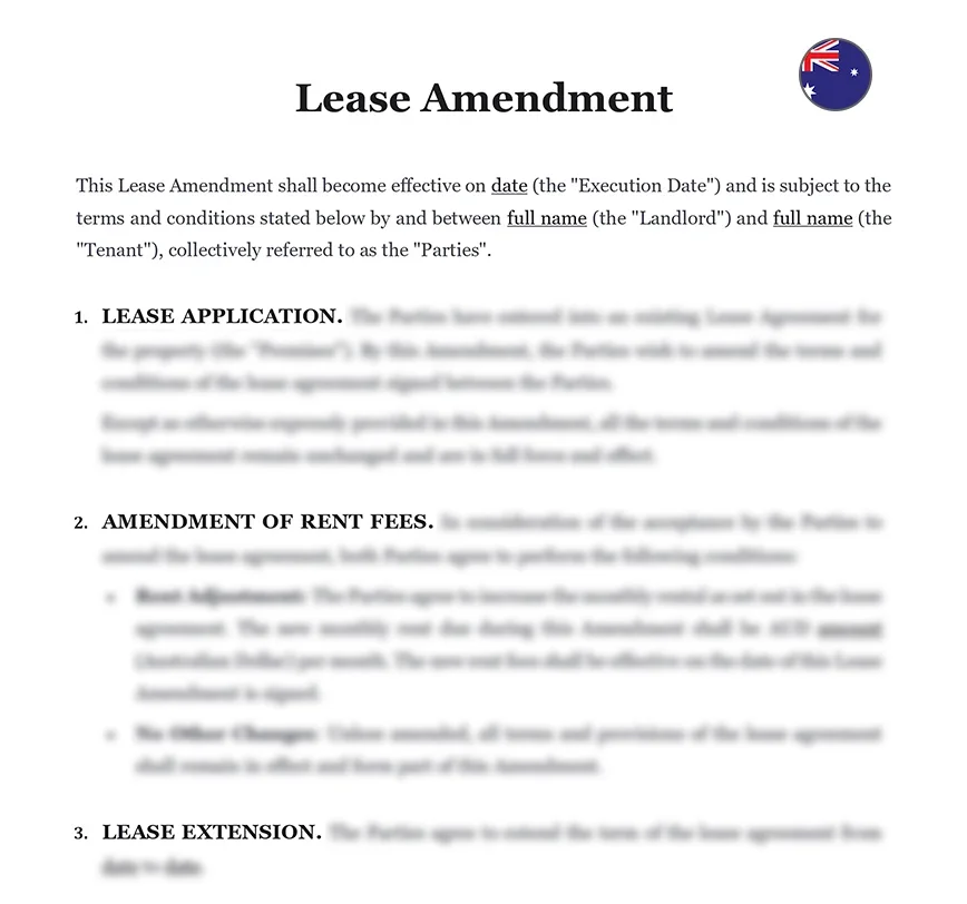 Lease amendment Australia