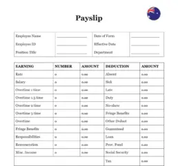 Payslip form Australia