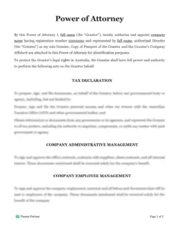 Power of attorney Australia 1