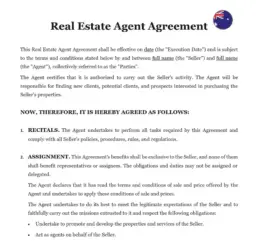 Real estate agent agreement Australia