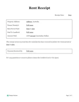 Rent receipt Australia 1