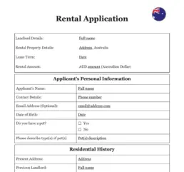 Rental application Australia