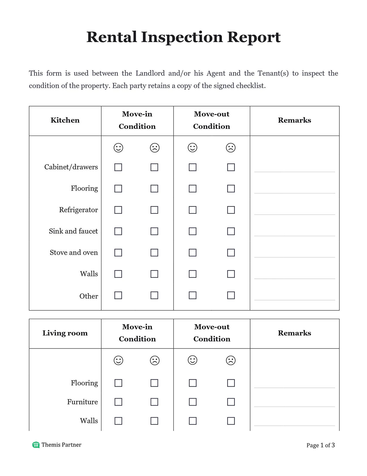 Rental inspection report Australia 1