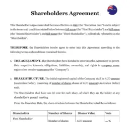 Shareholders agreement Australia